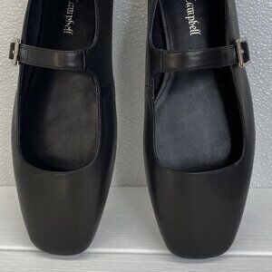 Jeffrey Campbell “Elsie” Leather Mary Jane Flats –Black